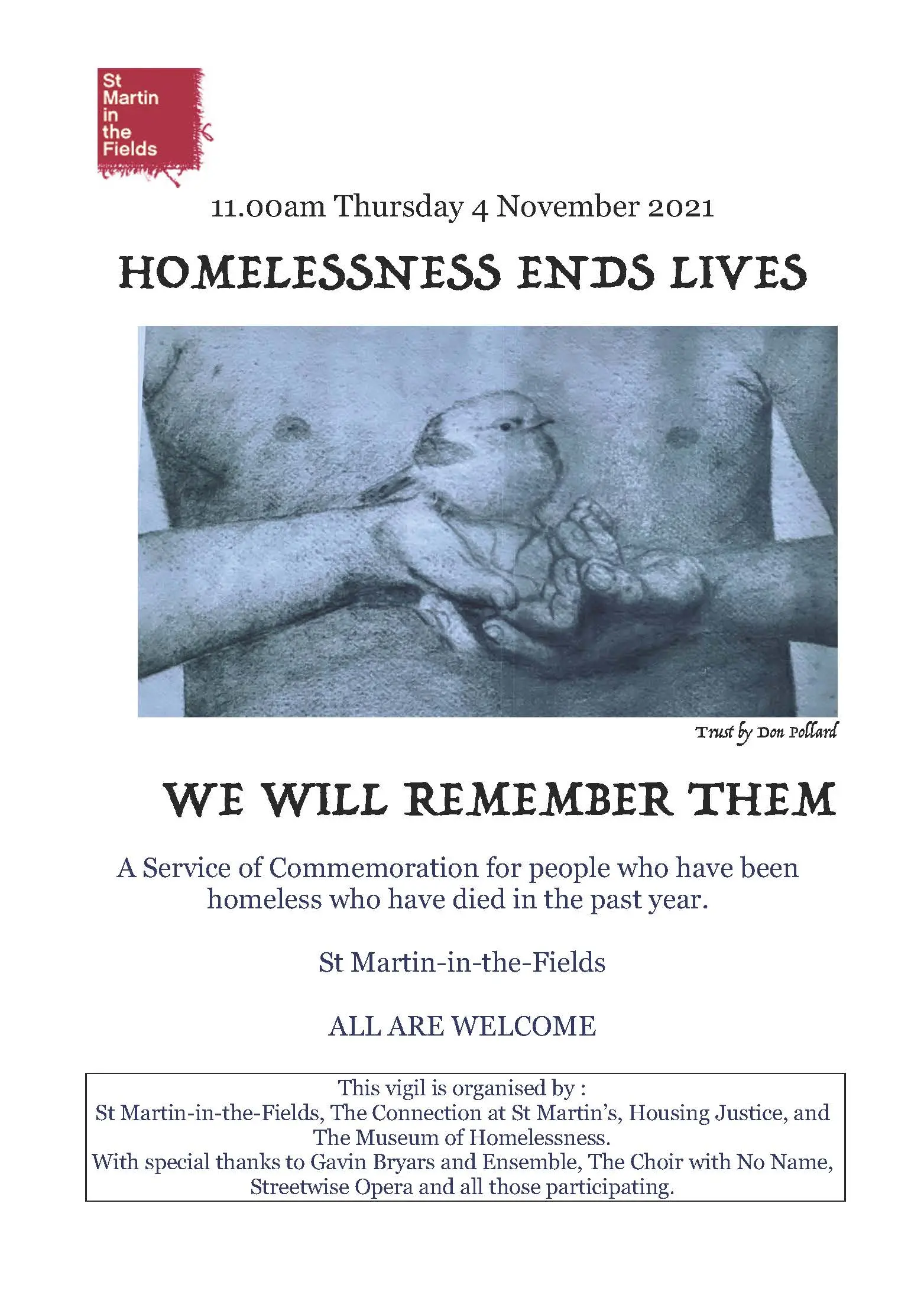 Homelessness Ends Lives: We Will Remember Them